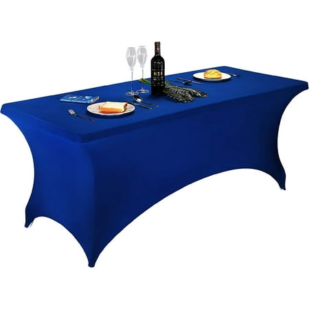 

Spandex Table Covers 6 Feet Stretch/Fitted Table Covers for 6 Feet Folding Table Rectangular Spandex Table Cloths for Wedding Party or Event (6FT-2PCS Classicblue)