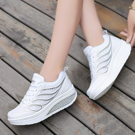 

DAETIROS Shoes for Women Outdoor Casual heightening Sports Womens Shoes White Size 7