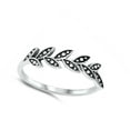 thumbnail image 4 of Oxidized Boho Leaf Bead Nature Plant Ring .925 Sterling Silver Band Jewelry Female Male Size 10, 4 of 4