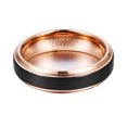 thumbnail image 2 of 6mm Tungsten Rings for Men Women Black Rose Gold Wedding Band Brushed Center Step Beveled Edges, 2 of 5