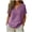 #0014-Purple, variant on POUNOO Womens Linen Tops V Neck Short Sleeve Loose Fit Casual Blouses Shirts Boho Minimalist Style Gift