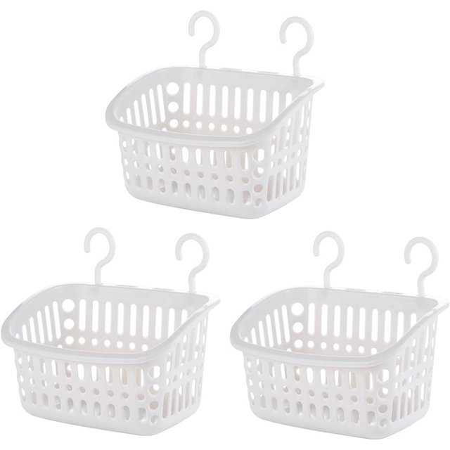 Organizador de ducha sin taladro para champú y acondicionador, cesta de plástico para baño, organizador de cocina, color blanco, Uds.