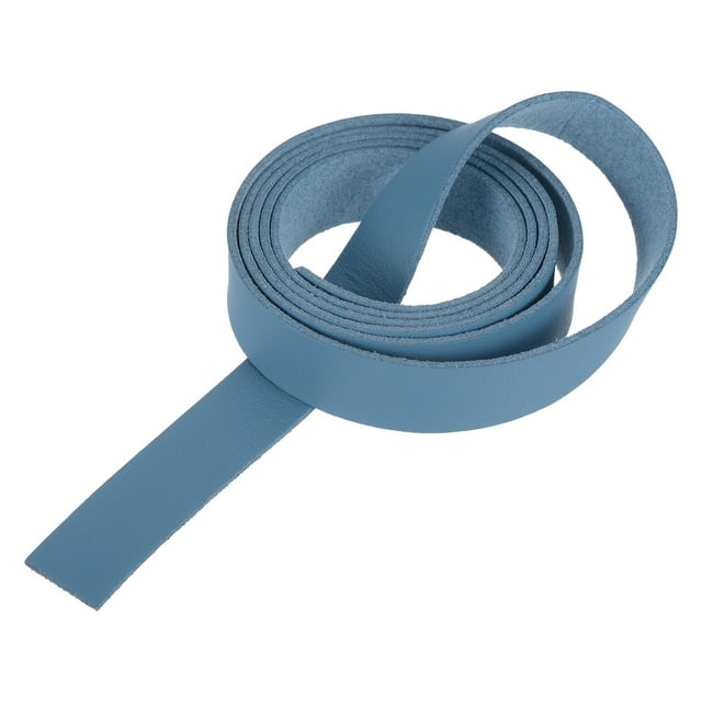 Unique Bargains Leather Straps Strip Belt 1.5cm(0.6' Width) Leather Strips String Blue for DIY Craft, Key Chains