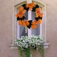 thumbnail image 5 of CASAFUN Halloween Wreath for Front Door, Orange Maple Leaf Happy Halloween Sign Hanging Fall Garland Door Wreath Halloween Decoration for Home Wall Decor Halloween Party Props Outdoor Indoor, 5 of 5