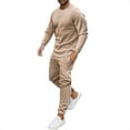 thumbnail image 1 of Ediodpoh Costumes pour Hommes Ensemble 2 Pcs Automne Décontracté Col Rond Manches Longues Pull et Pantalon de Survêtement Coupe Classique Ensemble de Survêtement Hommes Kaki TG, 1 of 4