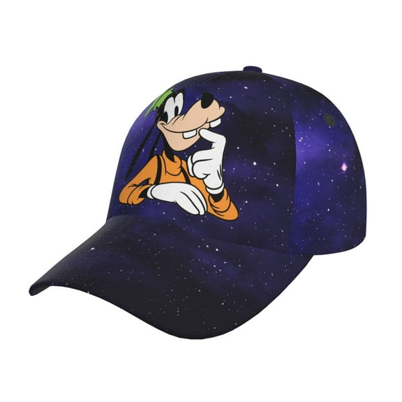 Unisex Goofy Cartoon Thinking Purple Galaxy Adjustable Sports Dad Hat Trucker Baseball Cap For Running Outdoor Travel