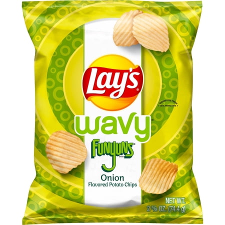 Lay's Wavy Funyuns Onion Flavored Potato Chips, 2.625oz (2Pack)