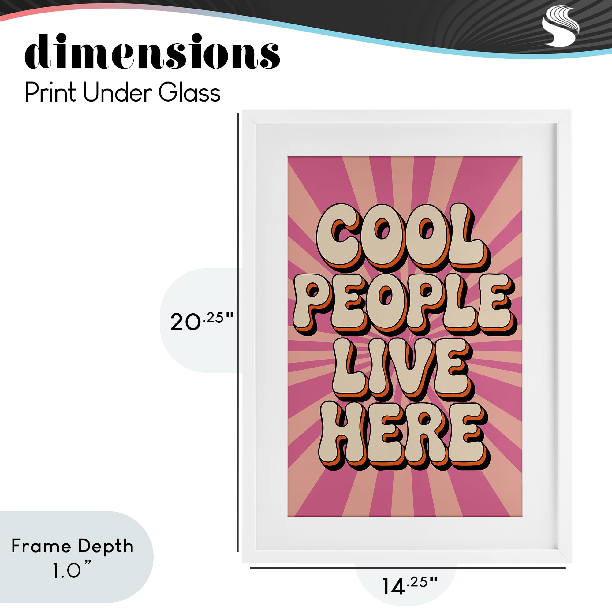 Stupell Industries Groovy Cool People Live Here White Framed Print Under Glass, design by Andreas Magnusson