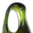 thumbnail image 4 of 6" x 16" Green Glass Ombre Cutout Abstract Sculpture with Amber Accents, by DecMode, 4 of 9