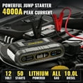 thumbnail image 3 of AVAPOW Jump Starter with Air Compressor, 4000A Battery Jump Starter (for All Gas or Up to 10L Diesel), 150PSI Digital Tire Inflator with Emergency Light, 3 of 8
