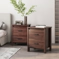 thumbnail image 2 of Noble House Hysham 2 Drawer Nightstand, Set of 2, Walnut, 2 of 8