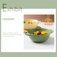 thumbnail image 2 of Decorative Salad Ceramic Bowl Kitchen Soup Serving Dish Double Handle Baking Bowl, 2 of 6