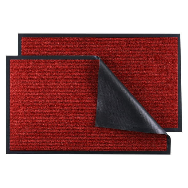 Juyafio Door Mat Mat 2 Pack Outdoor Indoor Rubber Absorbent Rug
