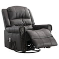 thumbnail image 4 of DEALTOPS Oversized Manual Recliner Heating massage Chair with USB Port and Rocking for Living Room, Leather, Gray, 4 of 10
