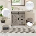 thumbnail image 4 of PLAUIN Farmhouse Bathroom Vanity with Sink Combo, 31" Sliding Barn Door Bathroom Vanity Cabinet Set, Metal Handles, Light Grey, 4 of 7