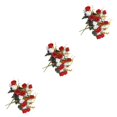 thumbnail image 2 of mmirethe 1/2/3/5 2x Fausses Roses Haute Plasticité Large Gamme d'Applications Motif Tridimensionnel Multi-Couleur Rouge et Blanc 3 Pcs, 2 of 6