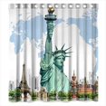 thumbnail image 1 of ABPHQTO American Famouse Building Estatua de la libertad Cortina de ducha Cortina de ducha impermeable 160x180 cm, 1 of 2