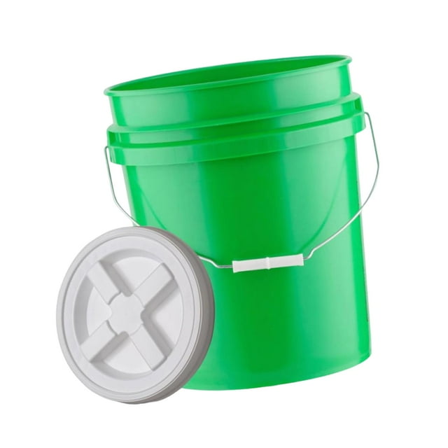 Luzkey Seau Seau 20 L Réutilisable Multifonction Empilable Contenant de Rangement pour Aliments avec Couvercle pour la Maison, le Jardinage, Atelier d'Auto, Camping Vert