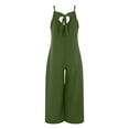 thumbnail image 5 of Baqcunre One Piece Jumpsuits For Women Women'S Large Size Casual Tie Suspenders Loose Sleeveless Pocket Casual Jumpsuit Sweatpants Womens Pants Green 1 XXL, 5 of 5
