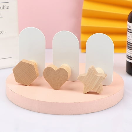 

Nordic Wood Wall Decorative Hanger Hooks Punching-free Coat Bags Key Holder Hook