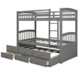 thumbnail image 4 of Cfowner Twin Over Twin Bunk Bed with Twin Trundle Bed, Wood Bunk Bed Frame with Ladder Safety Rail 3 Storage Drawers for Teens, 4 of 7