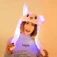 thumbnail image 3 of (Video incluido) Sombrero de celebridad de Internet estilo Douyin iluminado en rosa con orejas de conejo iluminadas, además de terciopelo para mantener el calor y ser lindo, las orejas se moverán, 3 of 8