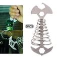 thumbnail image 4 of 5x estacas para tienda de campaña, tensor de cuerda, clavijas de anclaje de cubierta de resorte de espina de pescado de acero inoxidable para senderismo Plata Sharpla Estacas de carpa, 4 of 8