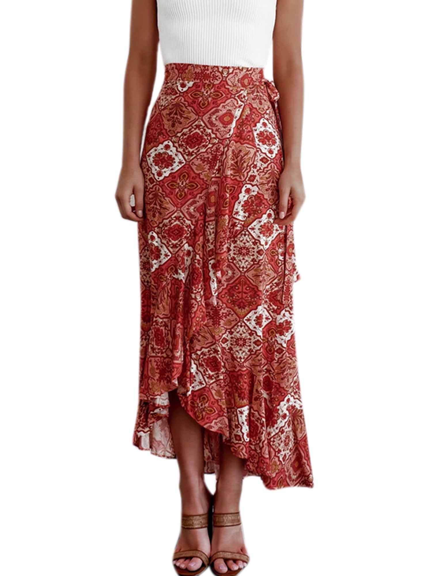 lucia maxi skirt - mustard leopard