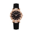 thumbnail image 2 of Womens Quartz Wrist Watch Fashion Rhinestone Bezel Watch Round Starry Dial Watch Leather Strap Dress Watch, 2 of 3