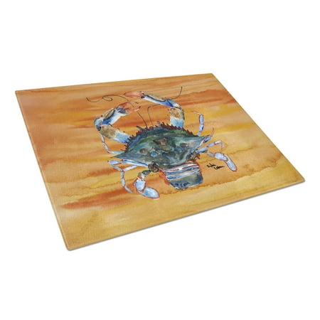 

Carolines Treasures 8144LCB Crab Glass Cutting Board Large 12H x 16W multicolor