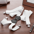 thumbnail image 5 of Buyless Fashion Suspenders for Men - 48" Elastic Adjustable Straps 1 1/4" - X Shape - 5134-White, 5 of 7