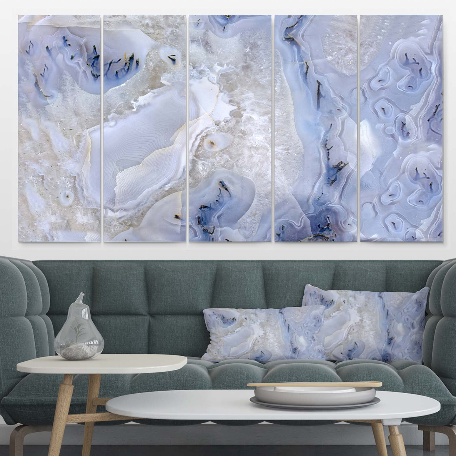 Agate Stone Background 28 in x 60 in Painting Art Prints, by Designart