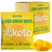 Kiss My Keto Gummies Candy  Low Carb Candy Lemon Ginger Drops, Keto Snack Pack  Healthy Candy Gummys  Vegan Candy, Keto Gummy Candy  Keto Candy Gummies (8-pack)
