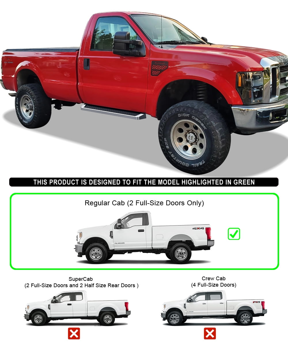 APS Running Boards Style Compatible with Ford F150 2015-2026 Regular Cab & F-250 F-350 Super Duty 2017-2026 (Nerf Bars Side Steps Side Bars)