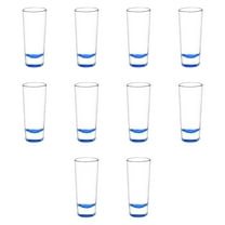 Cordial Shooter Shot Glasses 2 oz. Set of 10, Bulk Pack - Great for Birthdays, Parties, Indoor & Outdoor Events - Blue