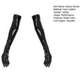 thumbnail image 7 of sunsanly 1 Pair High Elasticity Solid Color Dance Gloves Bright Faux Leather Stage Show Long Gloves Cosplay Accessories, 7 of 7