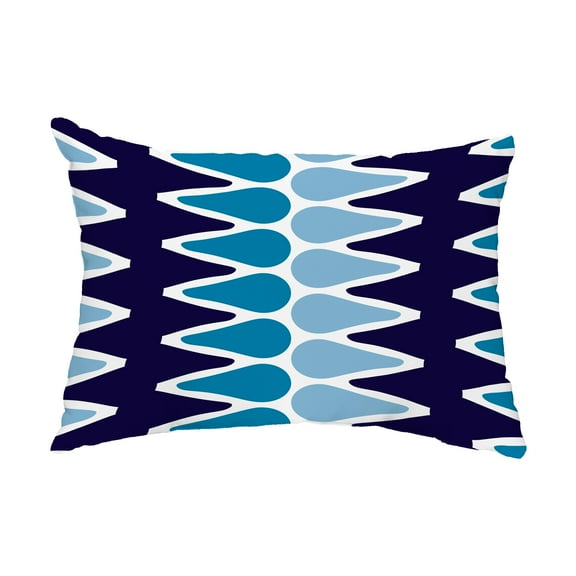 Simply Daisy, 14" x 20" Multi Colored Picks Blue Abstract Decorative Outdoor Pillow