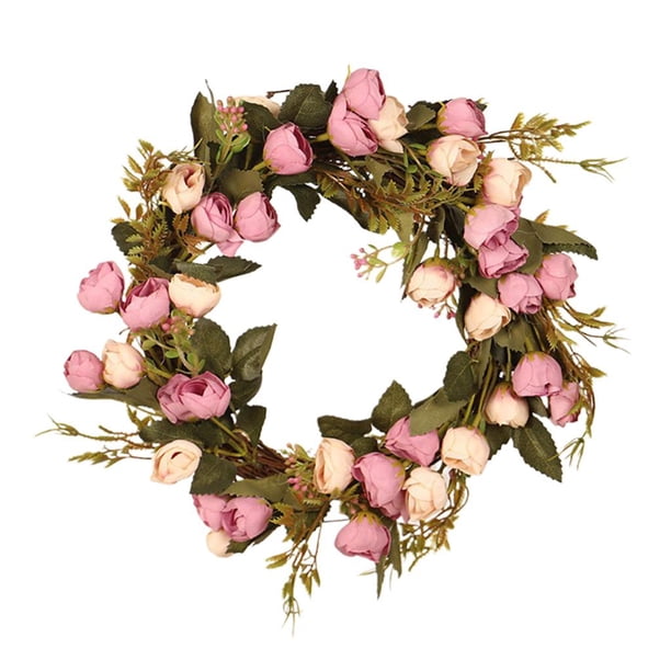 Arreglos De Rosas Artificiales Arreglos Florales Puerta Principal Pared Hogar DIY Piso Jardín Oficina Decoración De Púrpura Colco corona de flores de primavera