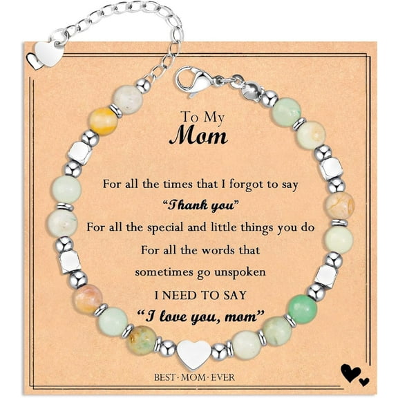 XBage Mothers Day Gifts For Mom, Healing Natural Stone Beacelet For Women, Unique Gift Idea With Quote Card To Show Your Love2415