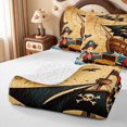 thumbnail image 4 of meiyoeat Playful Pirate Scene Twin Quilt Set,Vintage Ocean Ship Treasure Twin Coverlet Set For Boys,Multicolor Beige,2pcs,1 Bedspread and 1 Pillowcase, 4 of 7