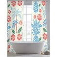 thumbnail image 5 of Sheer Curtains 96 Inches Long 2 Panels, Summer Red Flower Blue Pineapple on Retro Rod Pocket Curtain Voile Draperies, Summer Plant Light Filtering Window Treatment for Living Room Kitchen Bedroom, 5 of 8