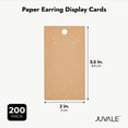 thumbnail image 3 of 200-Pack Kraft Paper Earring Display Cards for Hanging Earrings, Studs, Bulk Jewelry Cards for Retail, Trade Show, Boutique, Small Business Packaging (3.5x2 in), 3 of 9