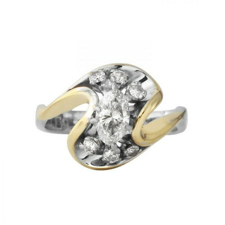 Ladies 0.74 Carat Diamond 14K Two tone Gold Ring