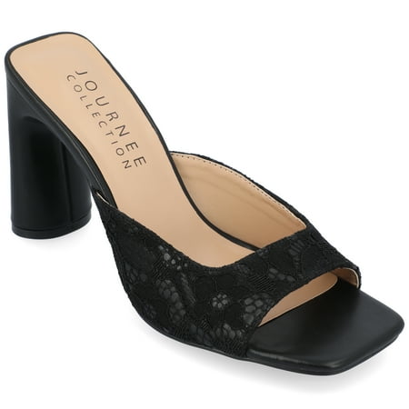 

Journee Collection Womens Daivia Covered Block Heel Slip On Sandals