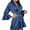 Navy, variant on Besolor Womens Silk Satin Robes V Neck Ruffle Long Sleeve Bathrobe Casual Pajama Mini Dress Sleepwear with Belt