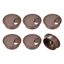 Uxcell 6Pack 2 Inch Cable Hole Cover ABS Office Desk Cable Wire Cord Grommet, Brown