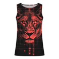 thumbnail image 4 of Mens Tank Top Summer Sleeveless Lion Graphic Tees Muscle Gym Casual Workout Running Comfortable Lightweight Vest Red XXXL, 4 of 5