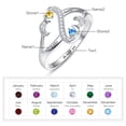 thumbnail image 5 of 925 Sterling Silver Personalized Mothers Rings with 2 Simulated Birthstones Customized Names Rings, 5 of 5
