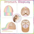 thumbnail image 2 of Kids Baseball Cap with Sunglasses for Girls Age 3-10 Years, UV Protection Outdoor Adjustable Rainbow Sun Hat Summer Mesh Trucker Hat Kids Polarized Sunglasses, 2 of 7