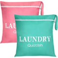 thumbnail image 1 of HAYANQuatish Travel Laundry Bags - 2 Pack Portable Wet Bags for Dirty Clothes, Washable Small Laundry Bags with Handles - Travel Size Toiletries for Gym, Camping, Rose+Teal, 1 of 1
